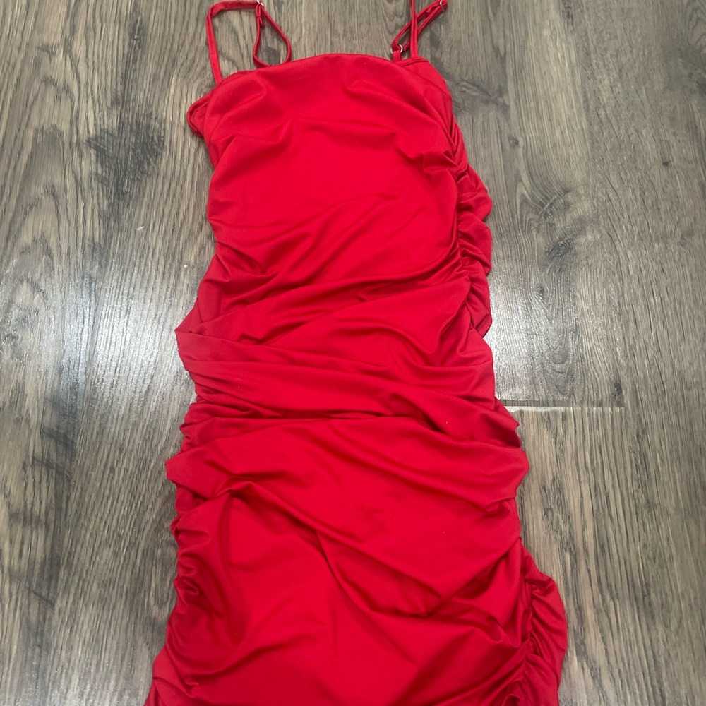 Stunning Red Ruched Dress